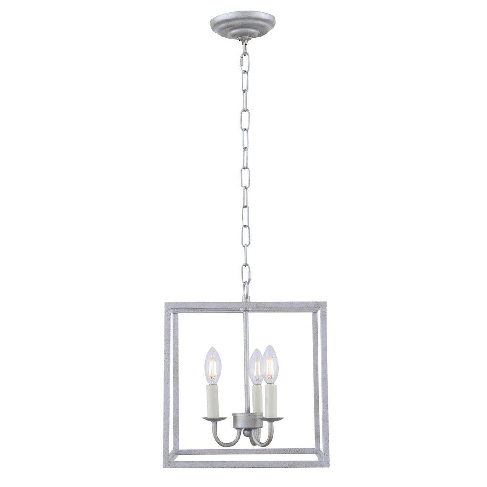 Alt View 9. Living District - Eclipse 3 Light Vintage Silver Pendant - Vintage Silver.