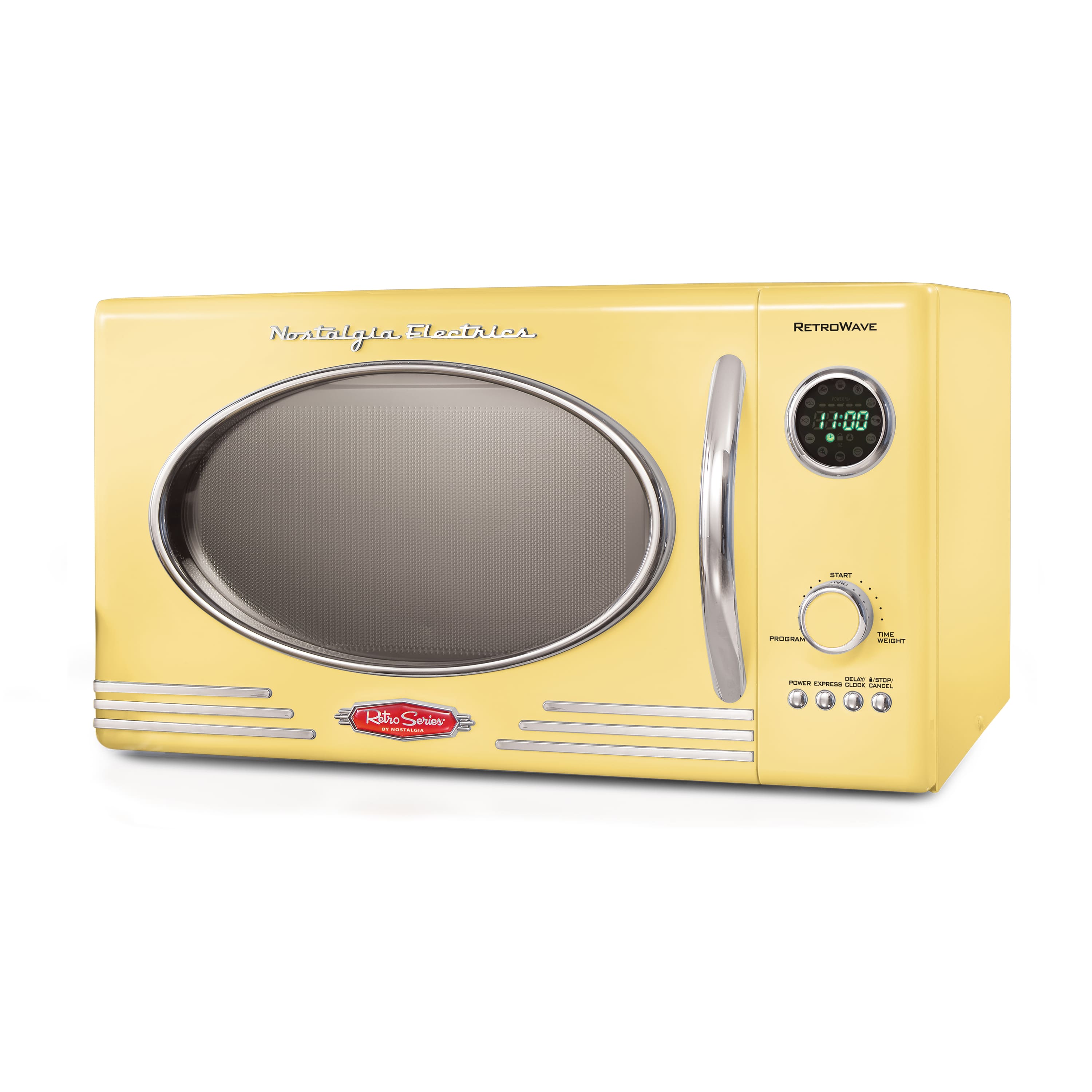 Nostalgia - 0.9 cu. ft. 800-Watt Retro Microwave Oven - Yellow