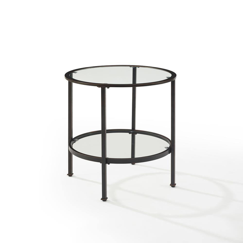 Left. Crosley Furniture - Aimee Side Table - Oil Rubbed Bronze.