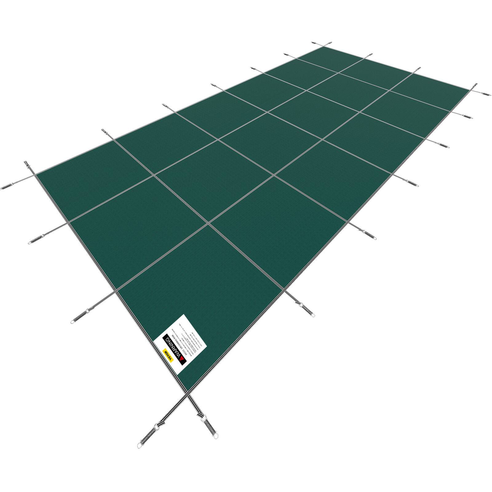 Alt View 5. VEVOR - Pool Safety Cover Fits 20x40ft Rectangle Inground Pools, Safety Pool Cover with Drainage Holes, Mesh Solid Pool Cover - Green.