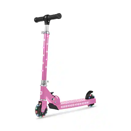 Front. Jetson - Jetson Jupiter Kick Scooter with LED Lights & Height Adjustable Handlebar, Pink - Pink.