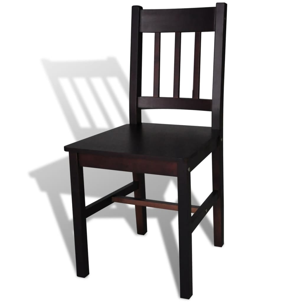 Alt View 3. Boyel Living - Indoor Rectangular Dining Chair Set of 2 Dark Brown Pine wood Standard Ergonomic - Dark Brown.