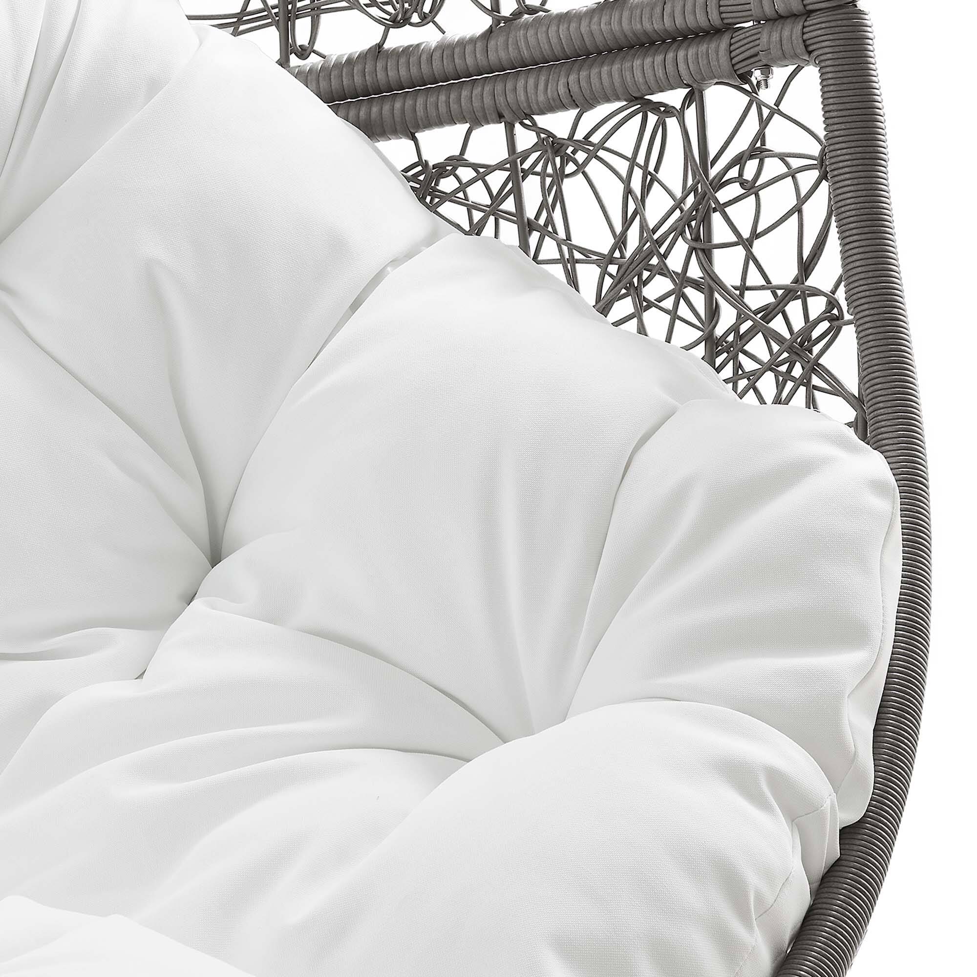 Alt View 7. Modway - Encase Outdoor Patio Rattan Swing Chair by Modway - Gray White.