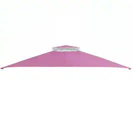 Costway - 12 X 10 FT Patio Gazebo, Heavy Duty Gazebo Canopy Shelter with Sturdy Metal Frame - Pink