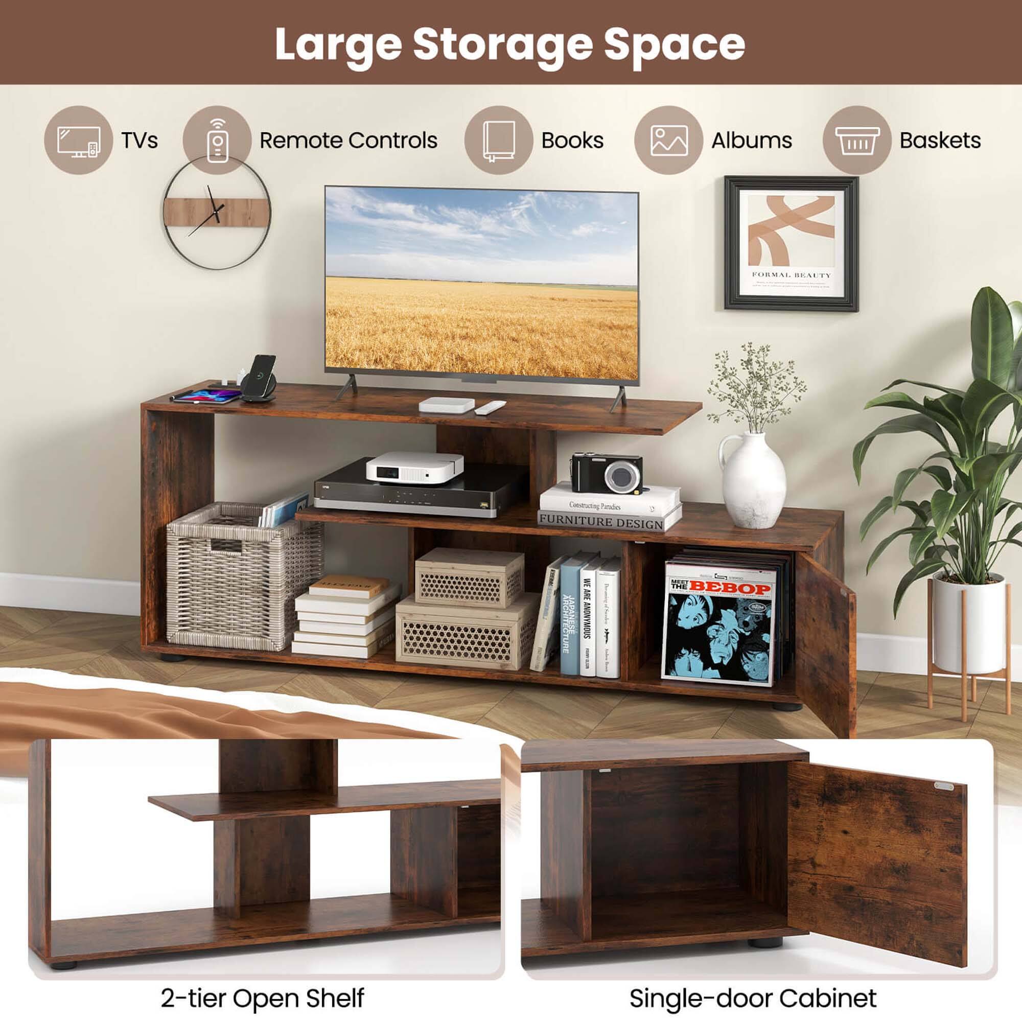 Large Storage Space TVs Remote Controls Books Albums Baskets FOEO ... ... Converting Vintage Furniture Design into Modern Storage Solutions. 2-tier Open Shelf Single-door Cabinet.