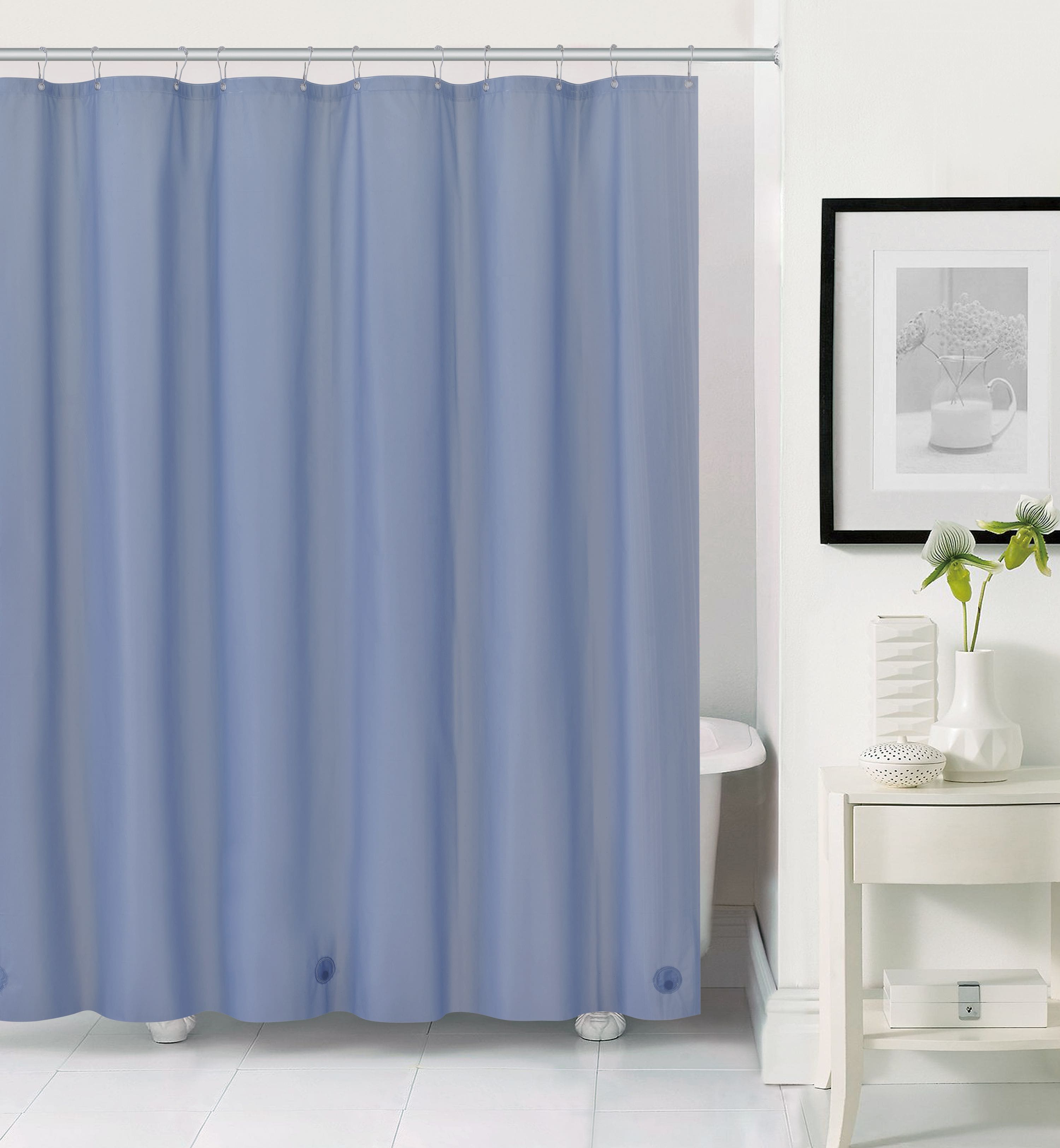 Kate Aurora - Hotel Heavy Duty 10 Gauge Vinyl Shower Curtain Liners - 72" x 72" Standard Shower Curtain Liner - Slate