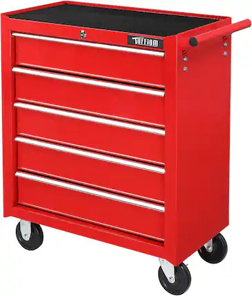 Front. Winado - Lockable 5-Drawer Rolling Tool Chest Tool Organizer Box with Wheels for Garage - Red.