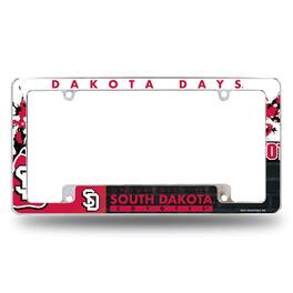 Rico Industries - University of South Dakota Coyotes (Dakota Days) Chrome Metal License Plate Frame with Bold Full Frame Design - Multi