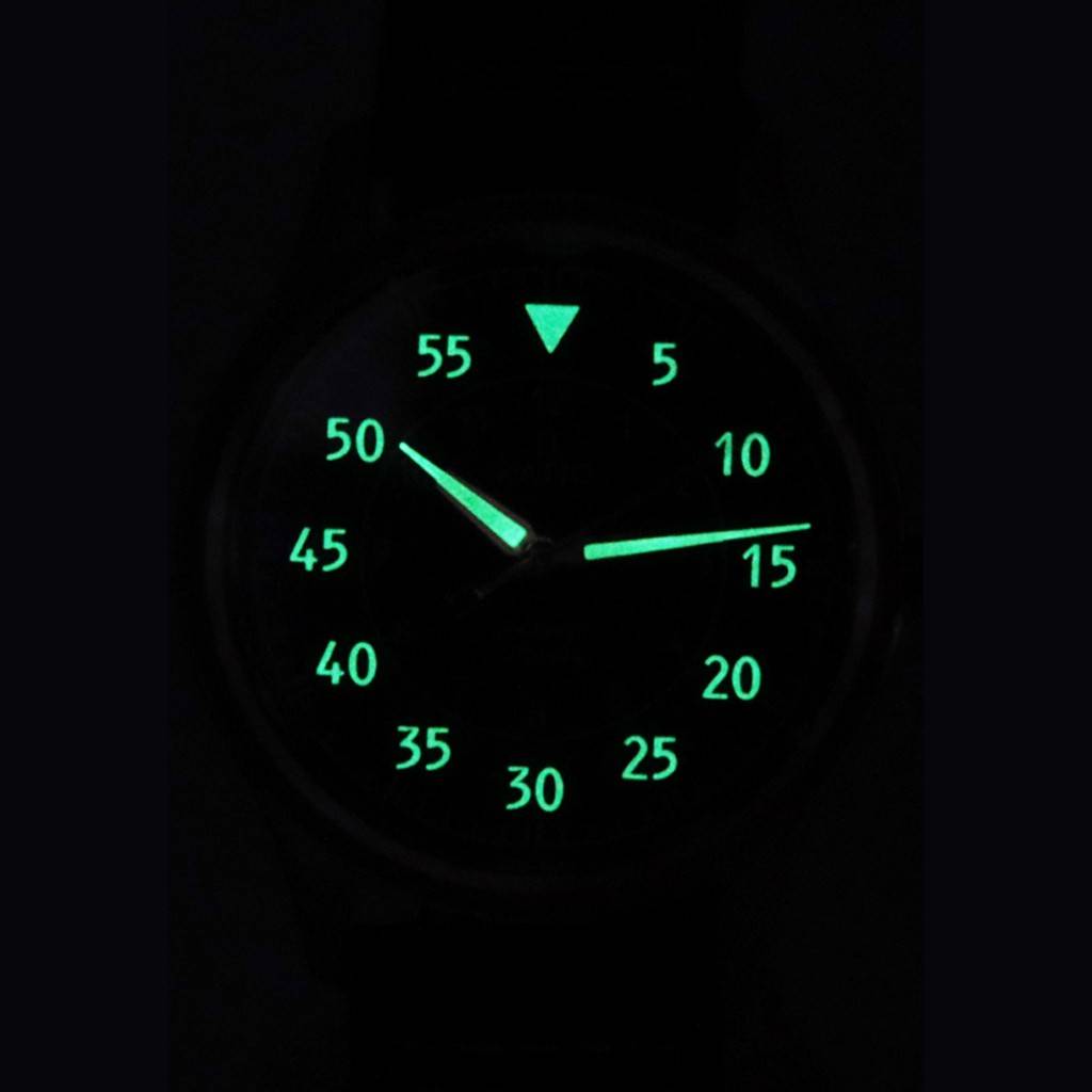 Angle. RATIO - Skysurfer Pilot Blue Sunray Dial Leather Automatic RTS318 200M Men's Watch - Blue Sunray.