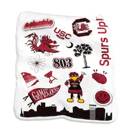 Logo Brands - South Carolina Gamecocks 50'' x 60'' Native Raschel Plush Throw Blanket - Multicolor