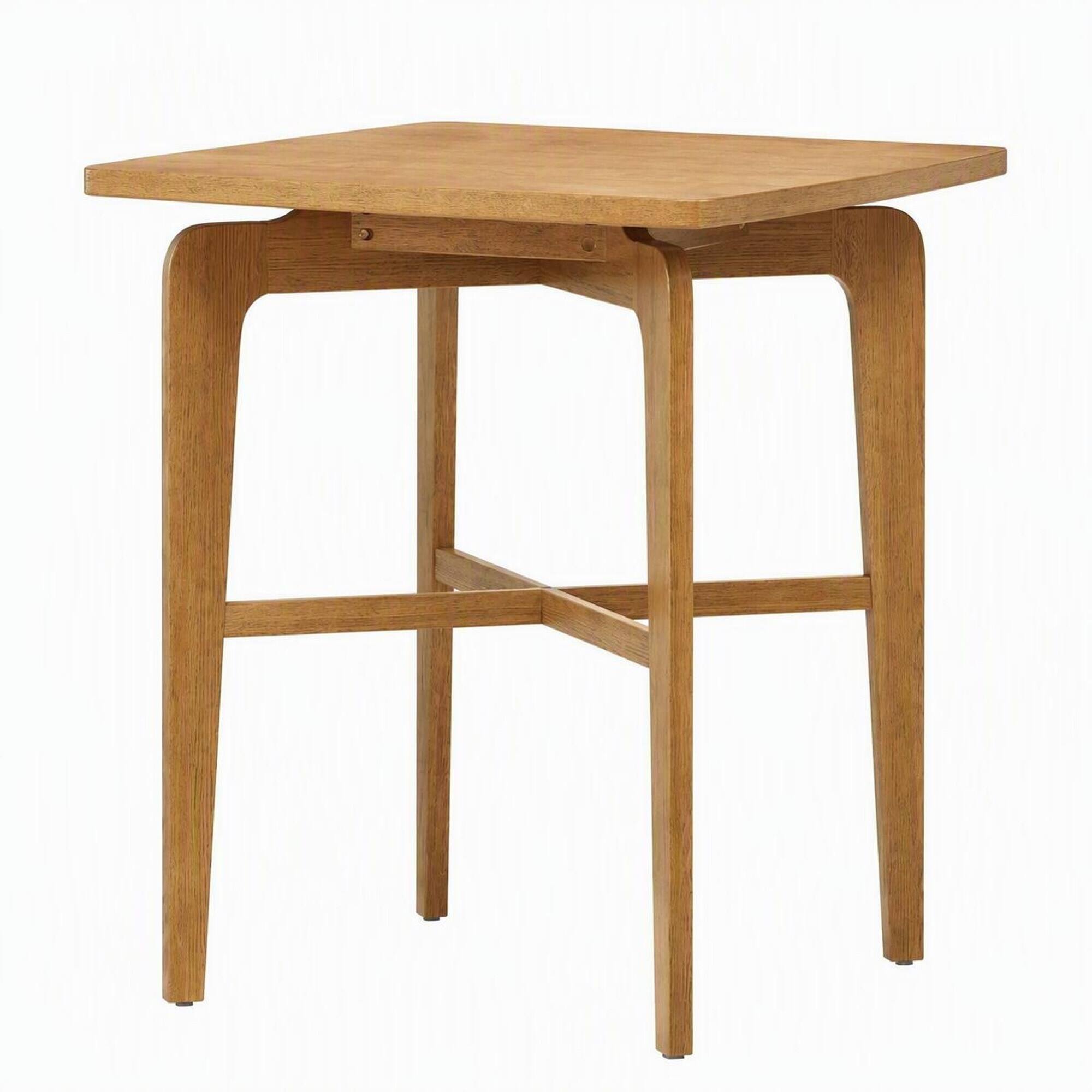 Front. RYHNUYNE - 31" High Natural Round Wooden Bar Table, Counter Height Dining Table for Kitchen, Dining Room & Home Bar - Natural.