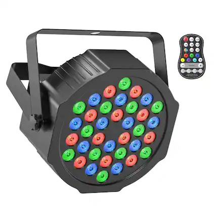 Front. UKing - 36 LED Rechargeable Wireless Par Light DMX DJ Stage Club Up-Lights with Remote.