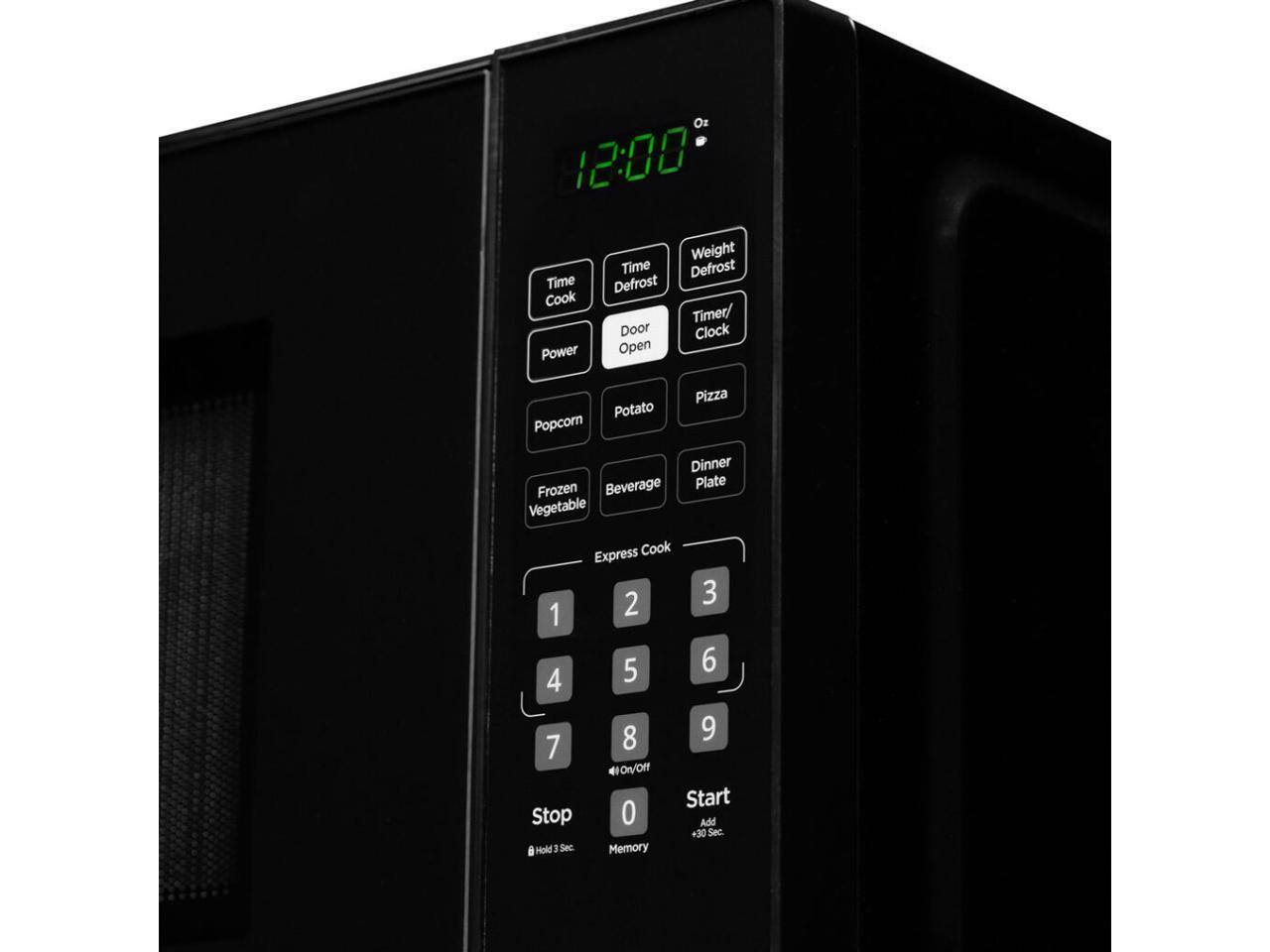 12:00

Time Cook Power
Time Defrost Door Open
Weight Defrost Timer/ Clock
Potato Popcorn
Pizza
Dinner Frozen Beverage Plate Vegetable

Express Cook 1 2 3 4 5 6 7 8 9 0 Start Stop Add +30 Sec. Hold 3 Sec. Memory