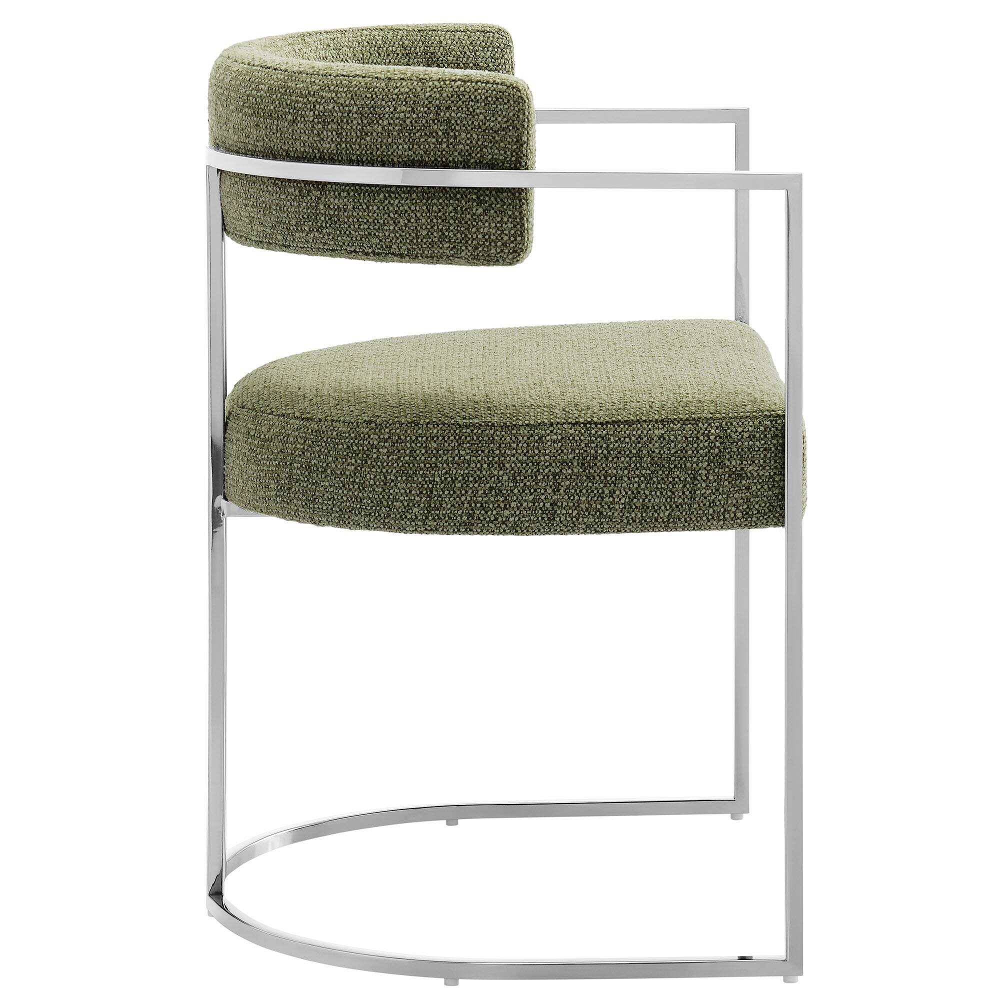 Alt View 1. Modway - Huron Curved Back Fabric and Metal Dining Accent Chair by Modway - Green.