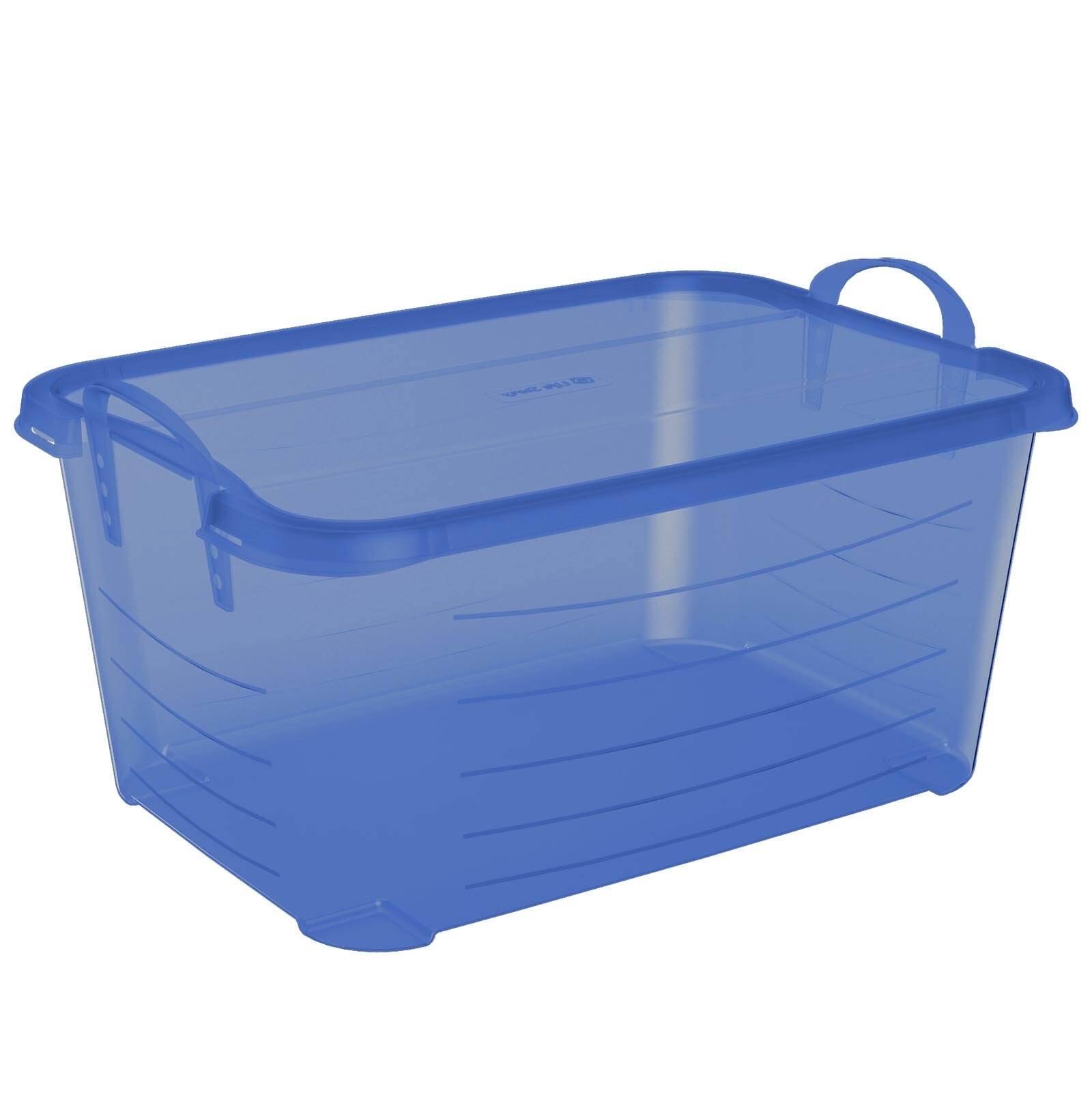 Alt View 5. Life Story - Life Story 55 Quart Stackable Storage Bin, Light Duty Container, Blue, 12 Pack - Blue.