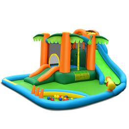 SlickBlue - Outdoor Inflatable Water Slide Park with Upgraded Handrail, No Blower - Multicolor