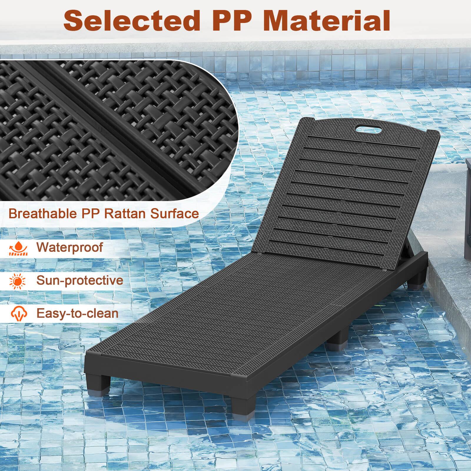 Selected PP Material

Breathable PP Rattan Surface

Waterproof

Sun-protective

Easy-to-clean
