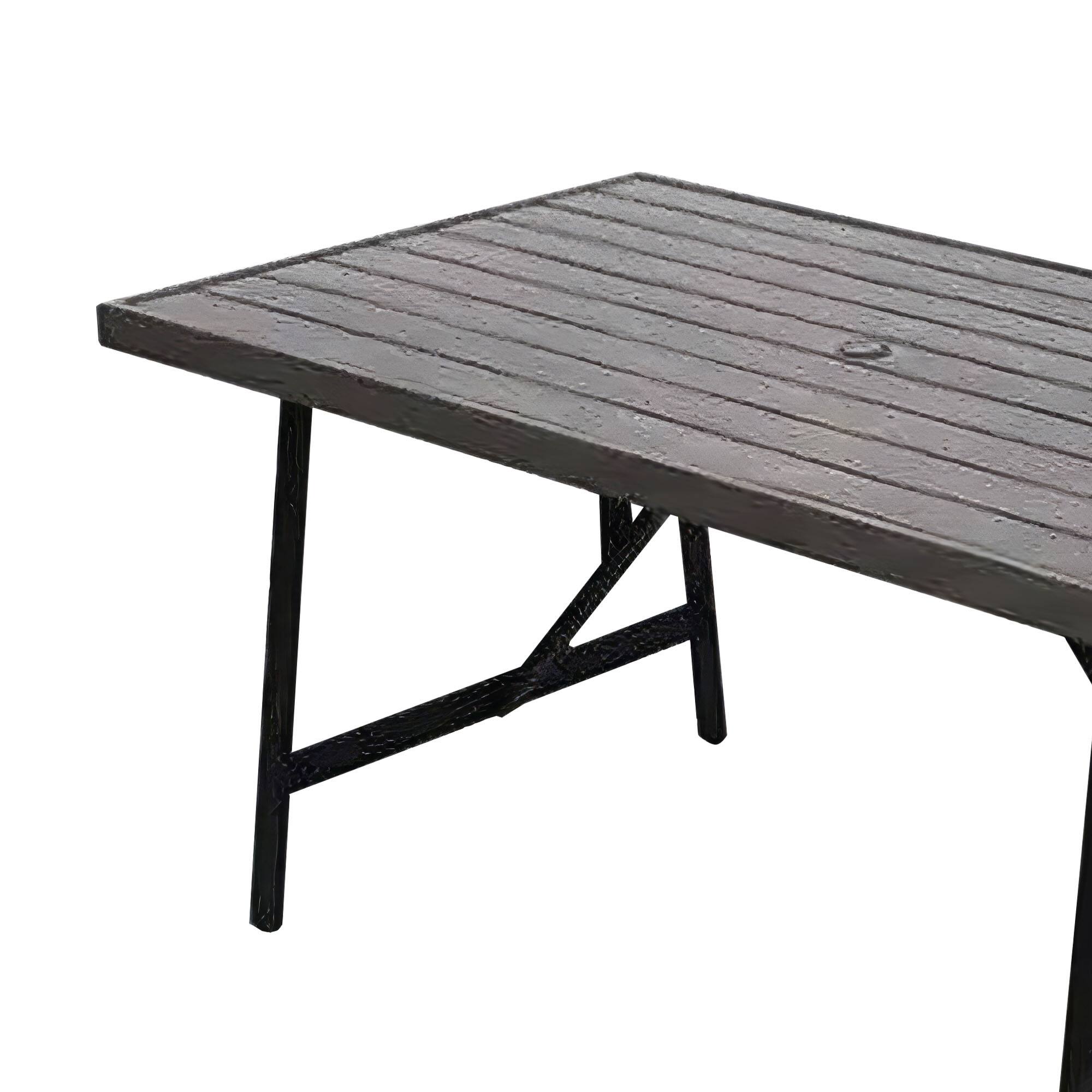 Alt View 8. Four Seasons Courtyard - Four Seasons Courtyard 2 Tone Aluminum Eastport Slat Top Patio Dining Table - Black, Coffee.