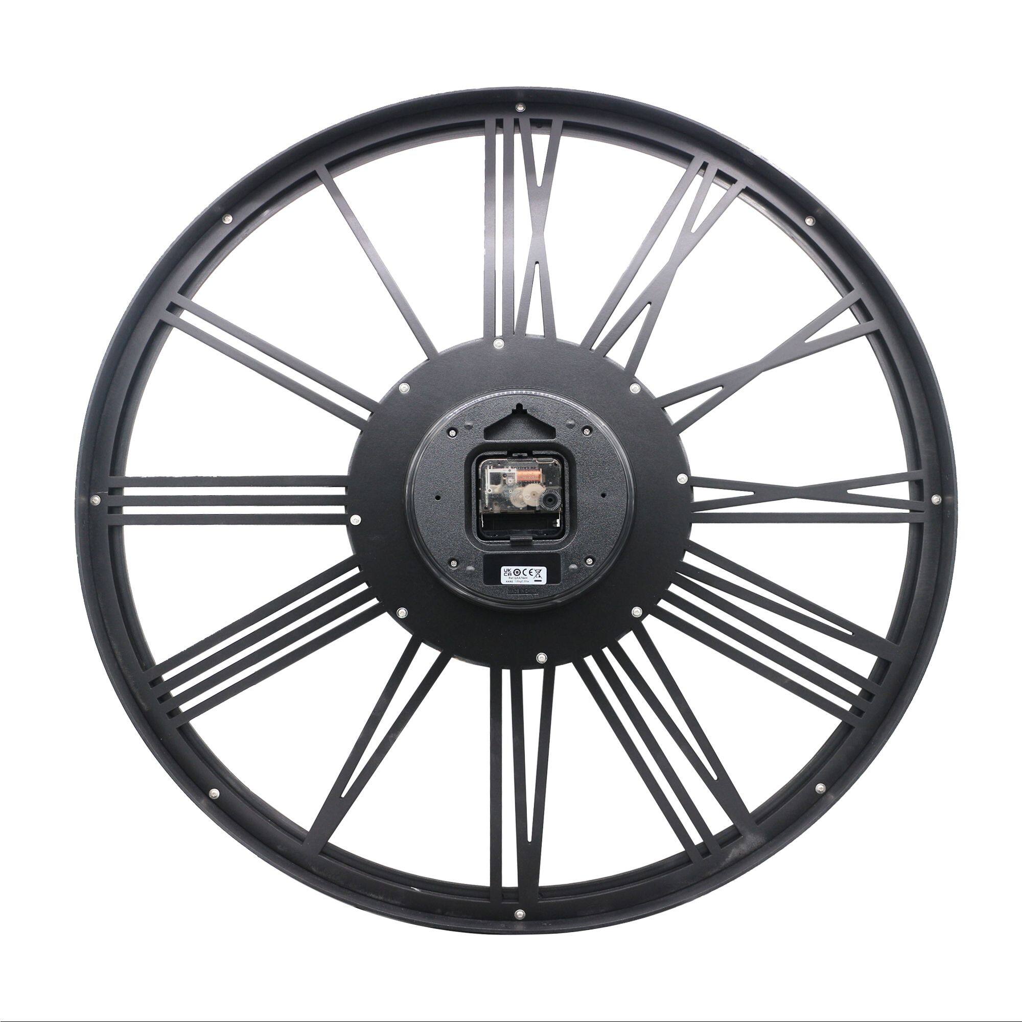 Alt View 1. Seiko - Seiko 24" Bennett Farmhouse Wall Clock - Antique Black.