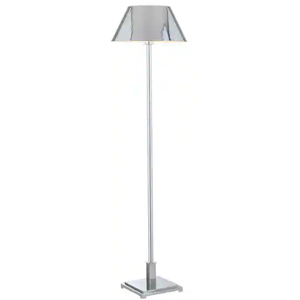 Front. Jonathan Y - Roxy 60" Metal LED Floor Lamp, Chrome - Chrome.