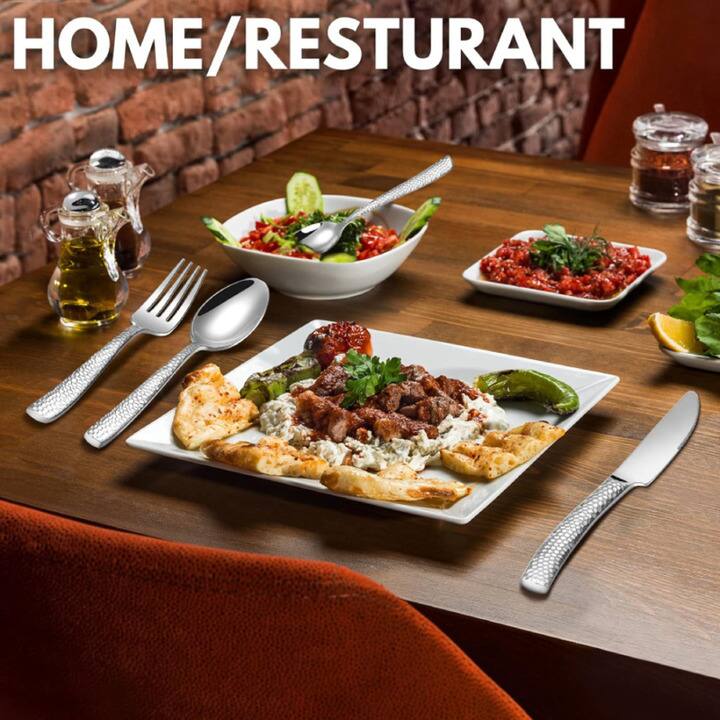 Alt View 2. Furno Fusion - Heavy-Duty Mirror Finish Flatware Cutlery Set - Silver.