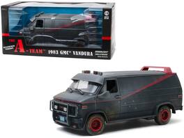 1983 GMC Vandura Black Weathered Version with Bullet Holes "The A-Team" TV Series 1/18 Diecast Model Car by Greenlight