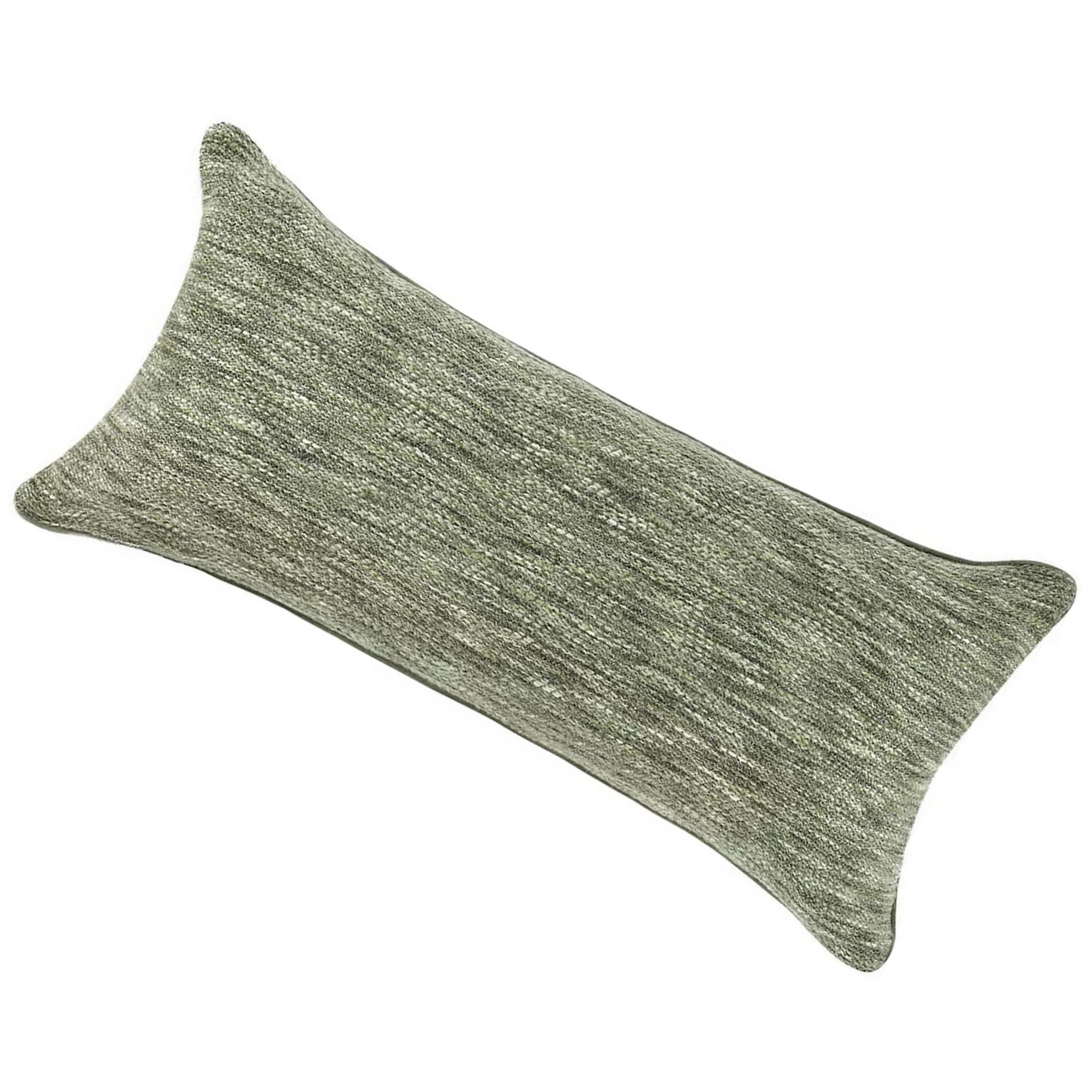 Left. Manhattan Lane - Sam Lumbar Accent Throw Pillow, 14x26 Cedar  Cotton Blend Texture - Cedar Green.