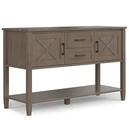 Front. Simpli Home - Ela SOLID WOOD 48 inch Wide Transitional Console Table in Smoky Brown - Smoky Brown.