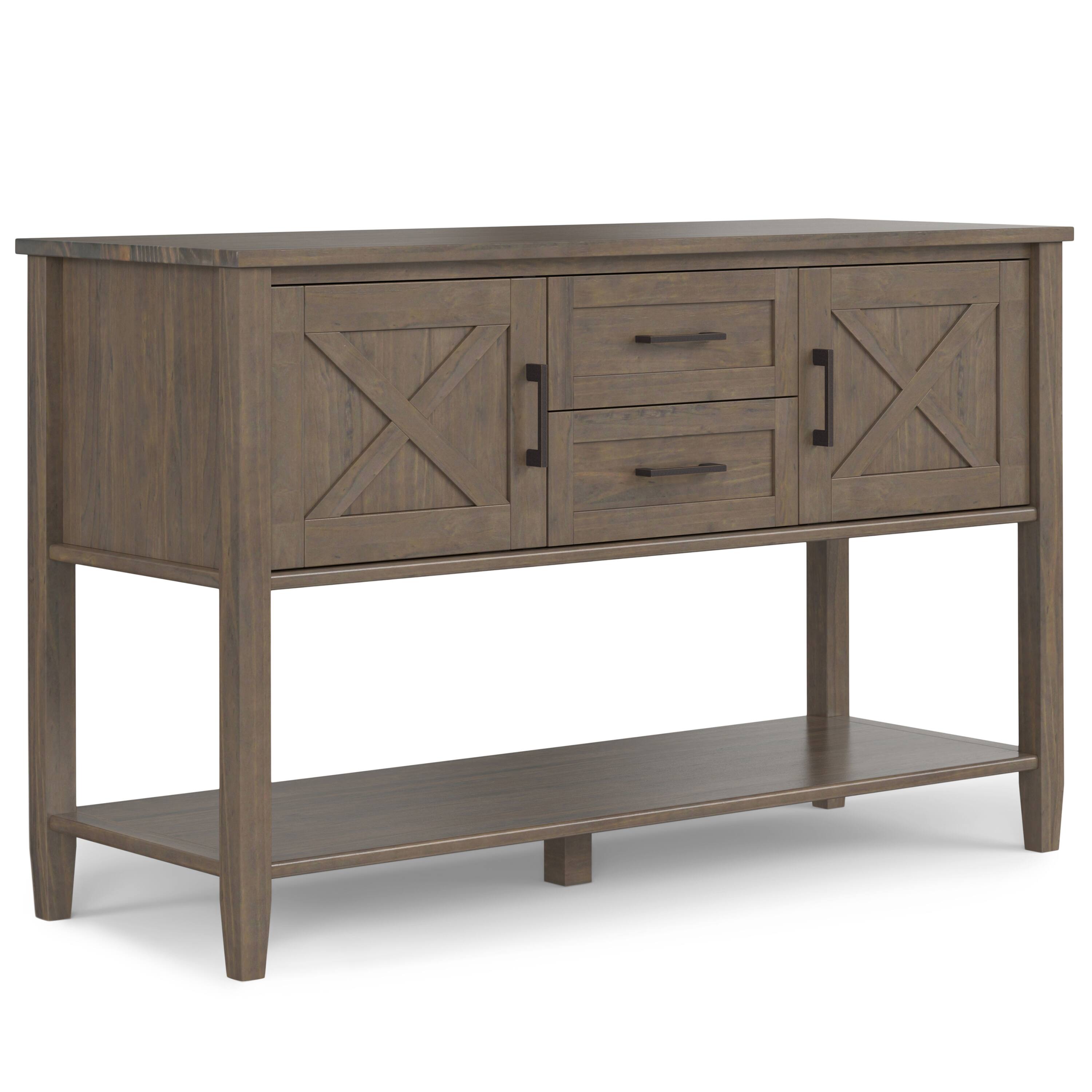 Front. Simpli Home - Ela SOLID WOOD 48 inch Wide Transitional Console Table in Smoky Brown - Smoky Brown.