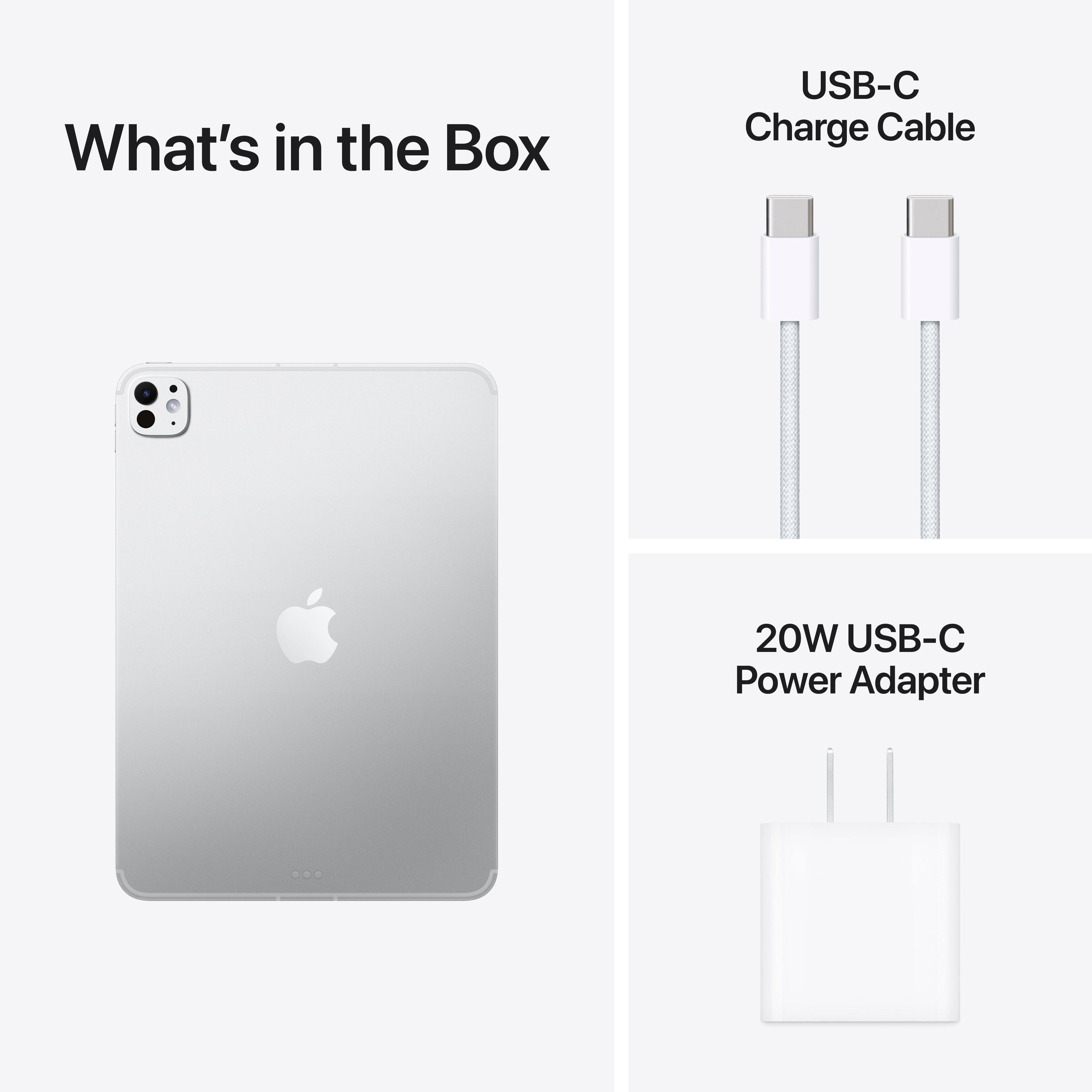What's in the Box

- USB-C Charge Cable
- 20W USB-C Power Adapter
