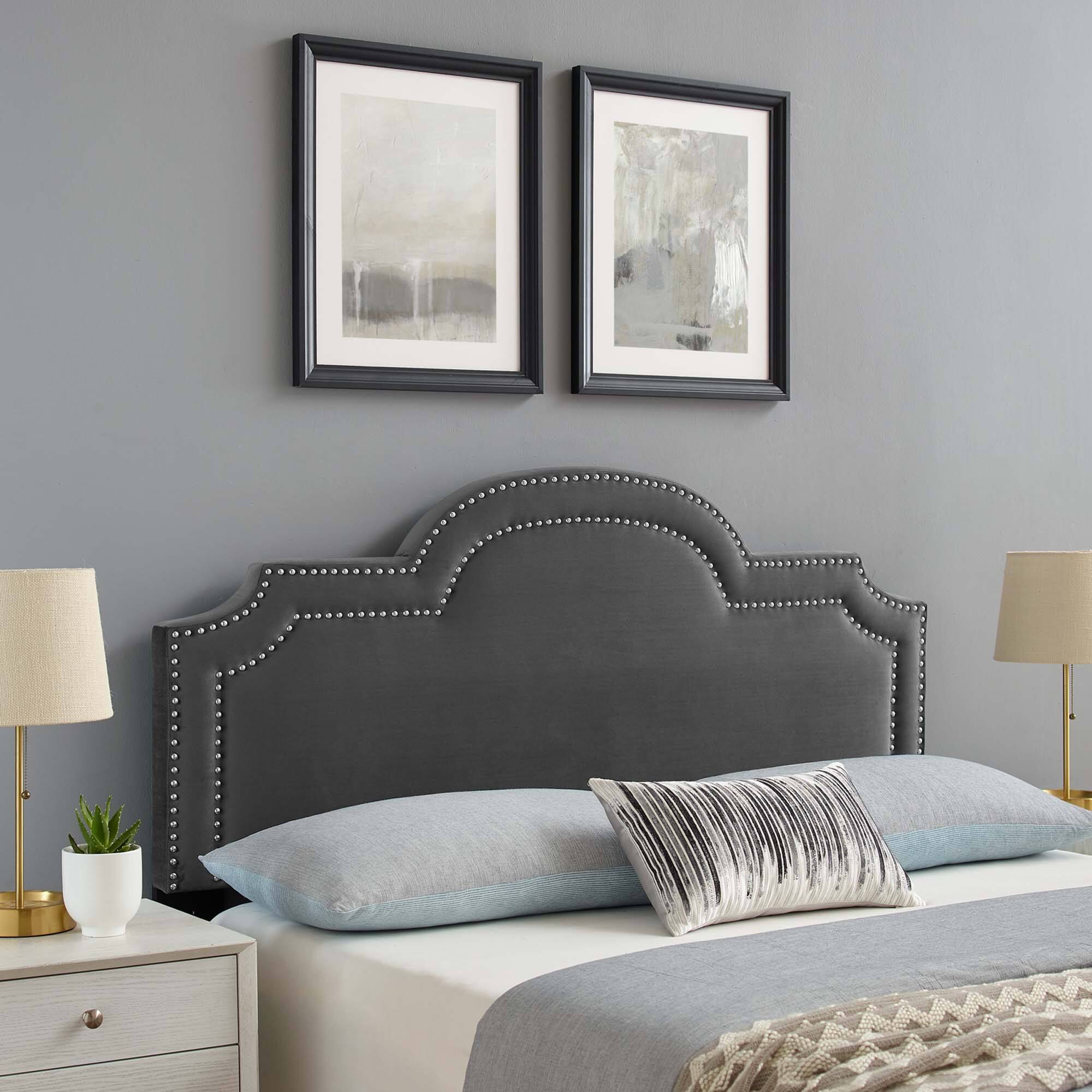 Alt View 2. Modway - Belinda Performance Velvet Twin Headboard by Modway - Charcoal.