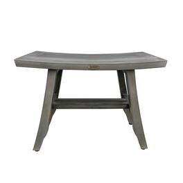 CoastalVogue - Satori 24" Teak Wood Shower Bench Finish - Antique Gray