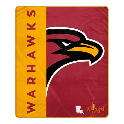 Front. Pegasus - ULM Warhawks 50" x 60" Endzone Ultra Soft Throw Blanket - Multicolor.