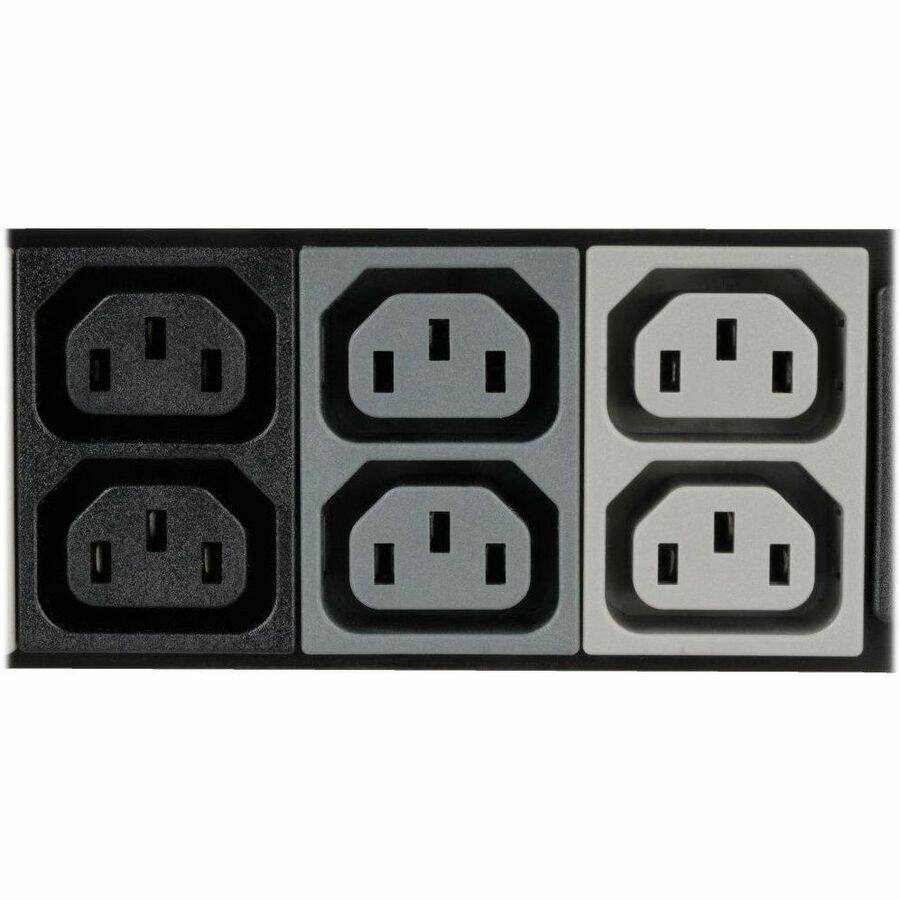 Alt View 5. Tripp Lite - Tripp Lite by Eaton PDU 3-Phase Local Metered PDU 8.6 kW 45 208V outlets (36 C13 9 C19) 6 ft. (1.83 m) NEMA L21-30P - Black.