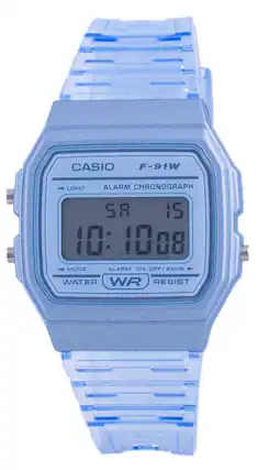 CASIO F-91W LIGHT ALARM CHRONOGRAPH
S8 15 H 108
MODE ALARM ON/OFF/24HR
WATER WR RESIST