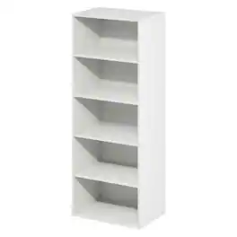 FurniFact - Engineered Wood bookcase with open shelving for home storage - White