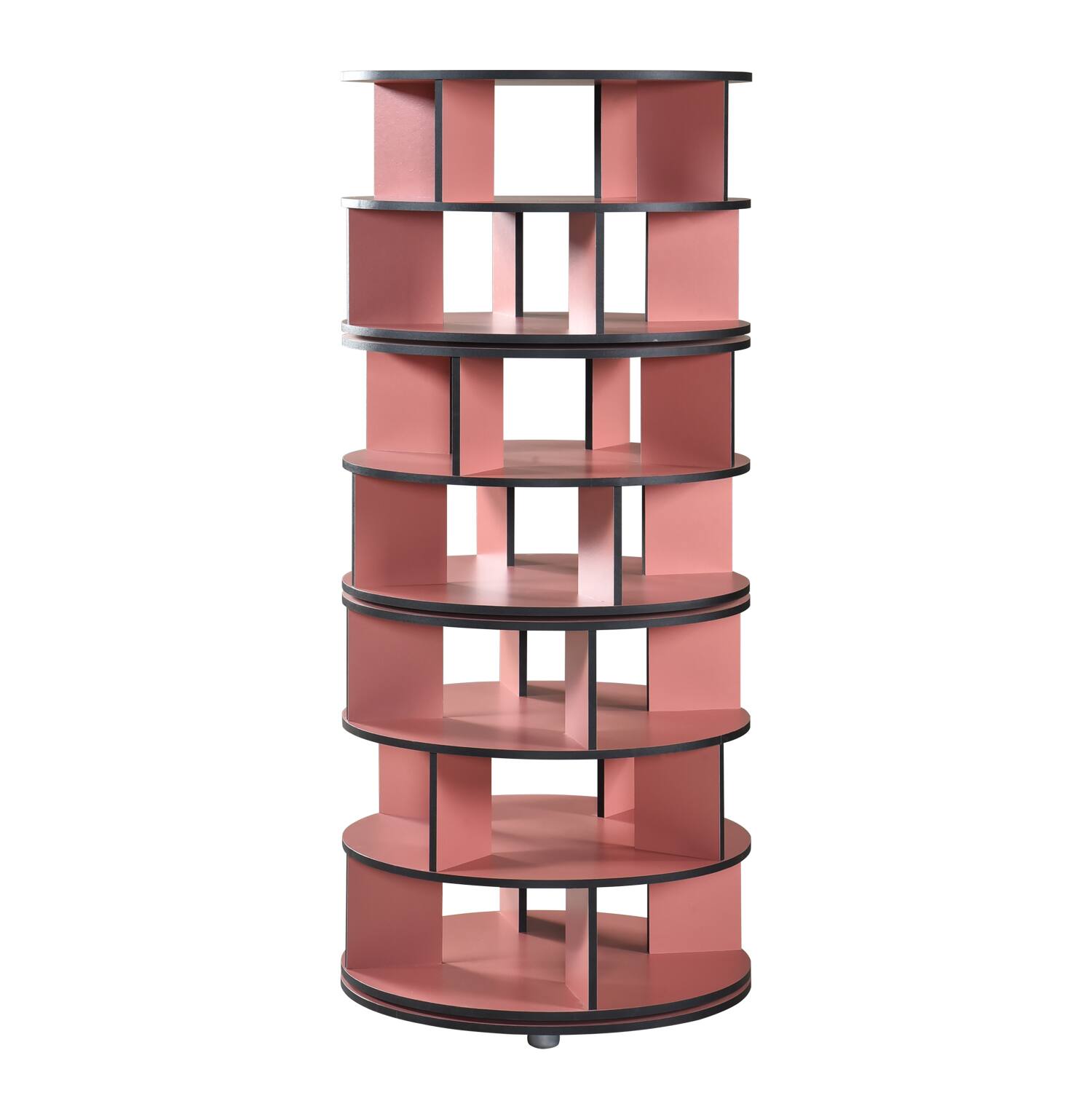 Angle. Kings Brand Furniture - Kings Brand Furniture 7-Tier Rotating Shoe Rack, 360° Revolving Lazy Susan Spinning Shoe Rack Tower Storage Organizer - Red.