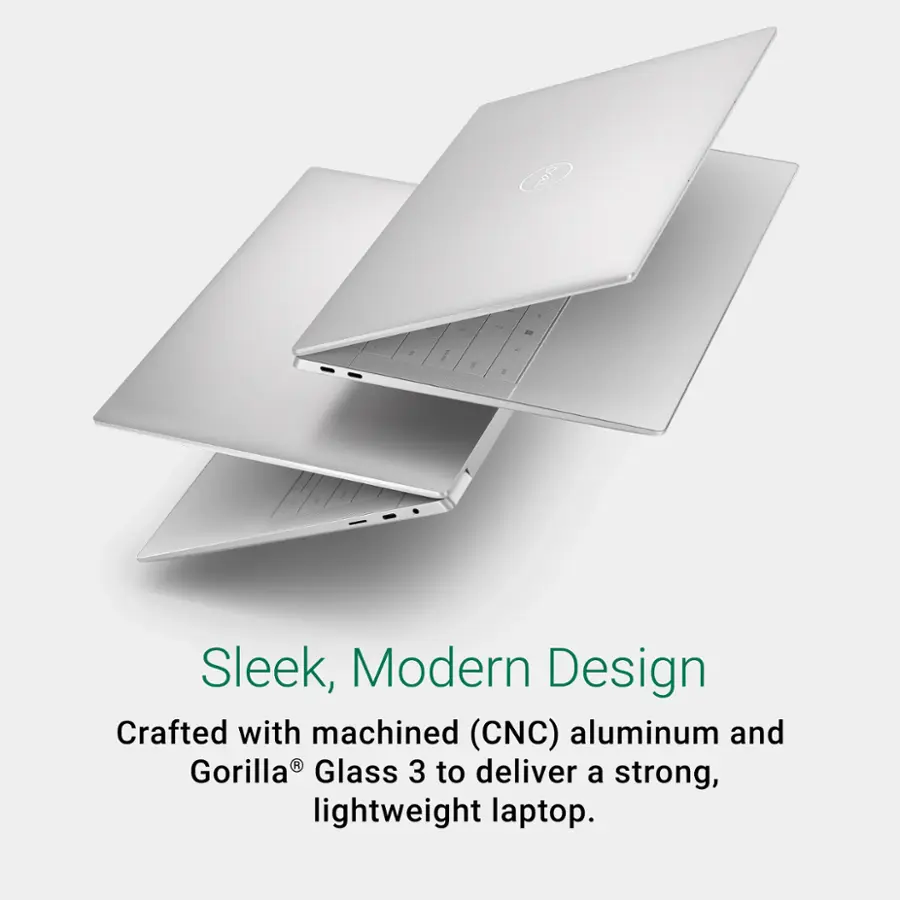 Sleek, Modern Design Crafted with machined (CNC) aluminum and Gorilla Glass 3 to deliver a strong, lightweight laptop.
