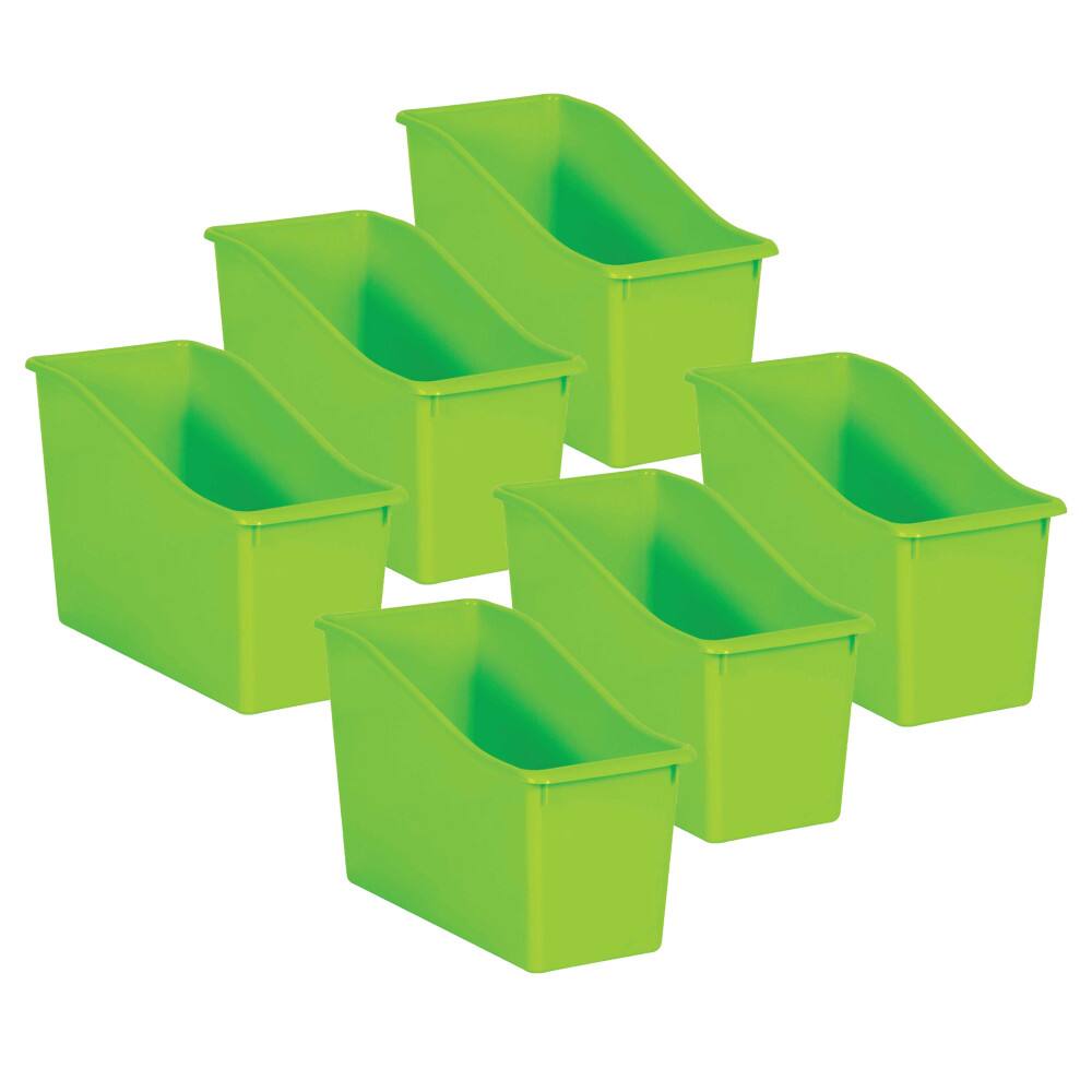 Front. Teacher Created Resources - Teacher Created Resources Lime Plastic Book Bin, Pack of 6.