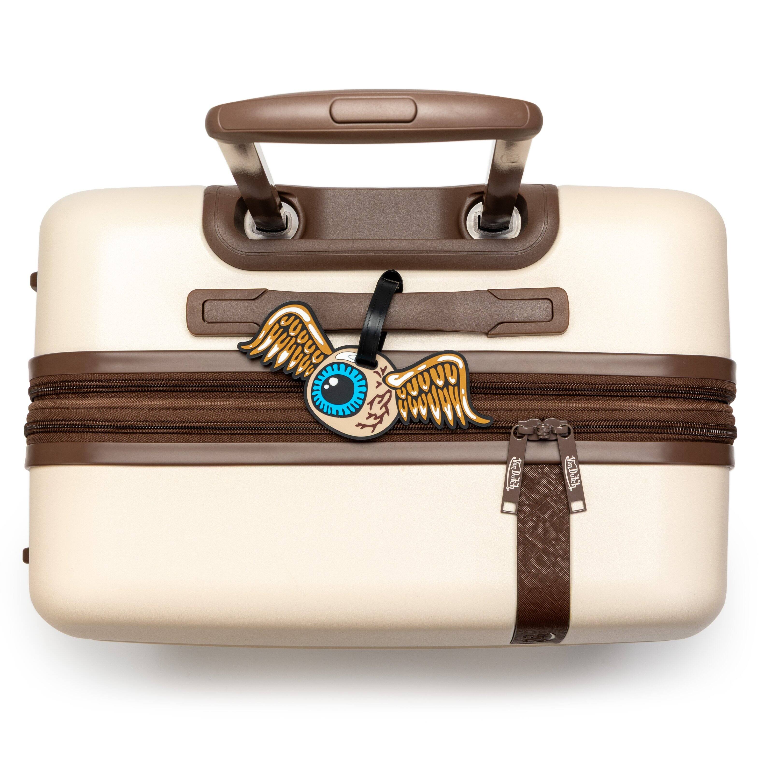 Back. Von Dutch - Von Dutch Flying Eyeball 2-Piece Suitcase ID Tag Set with Adjustable Straps - Flying Eyeball.