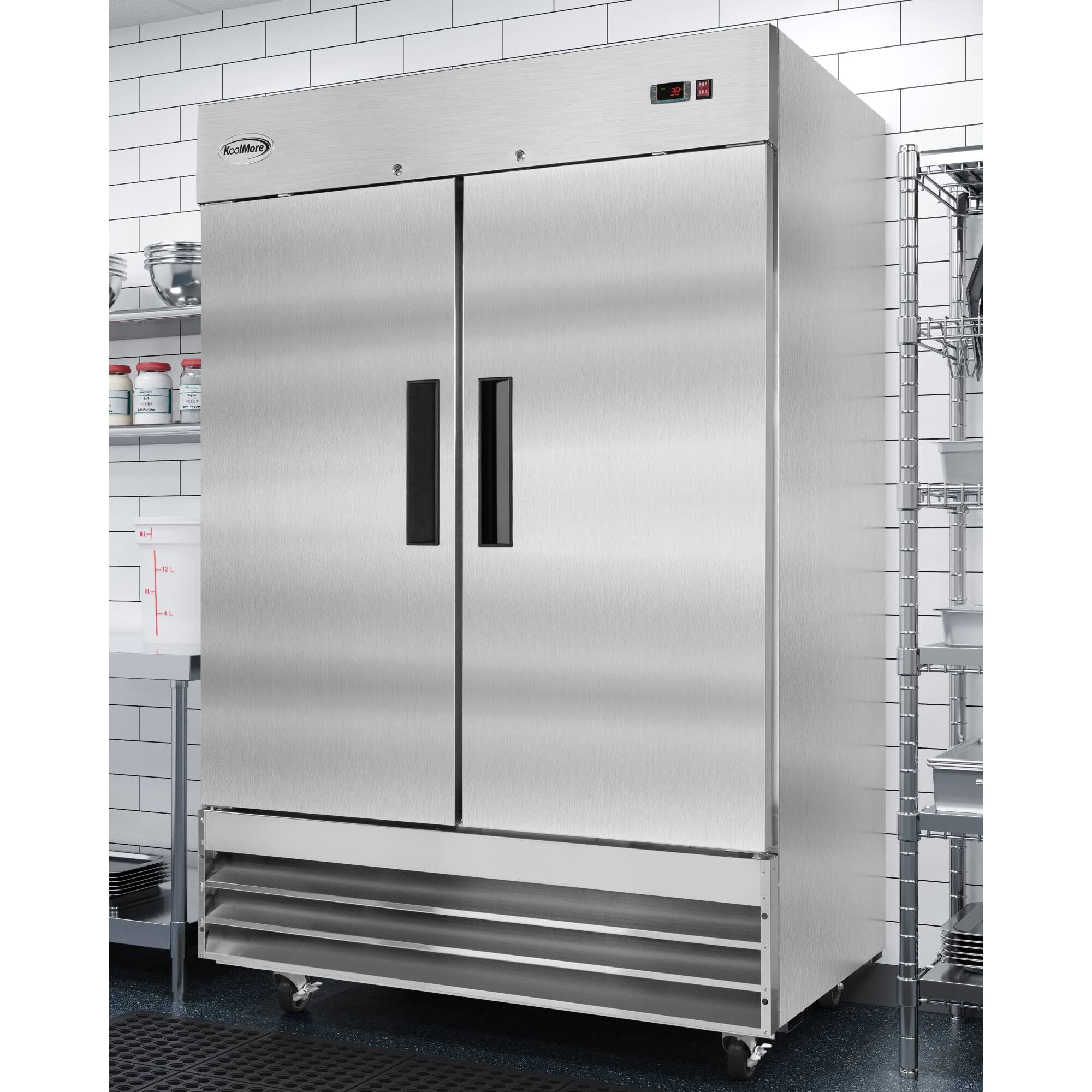 Alt View 1. Koolmore - 54 in. Two-Door Reach-In Refrigerator - 47 Cu Ft. RIR-2D-SS - Stainless-Steel.