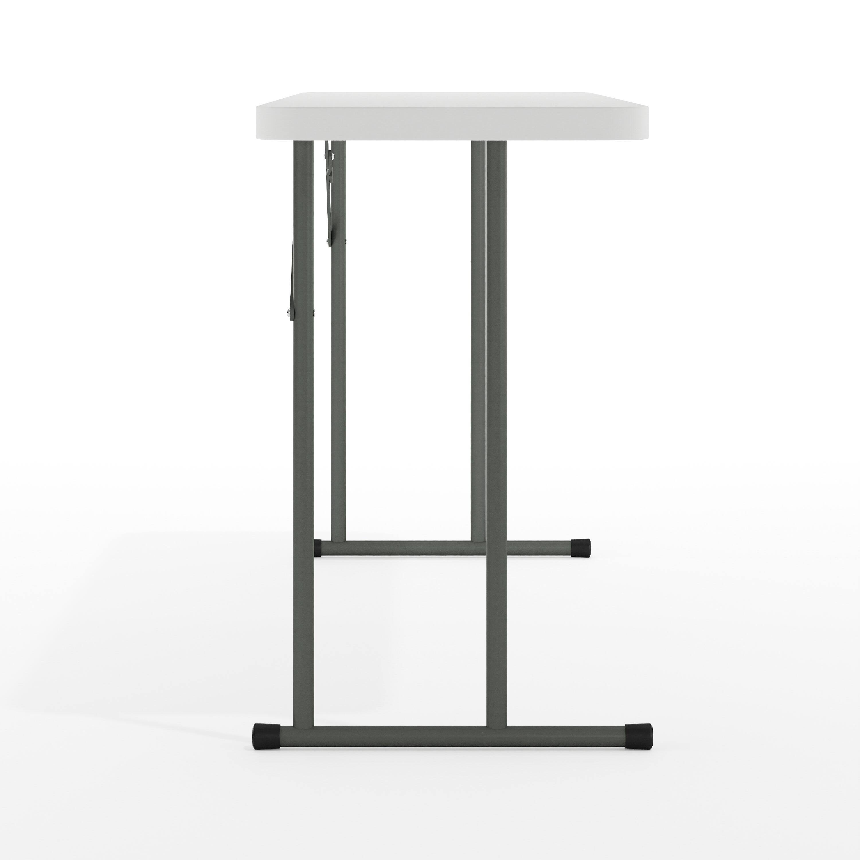 Alt View 4. Emma + Oliver - 5-Foot Plastic Folding Training Table - Granite White.