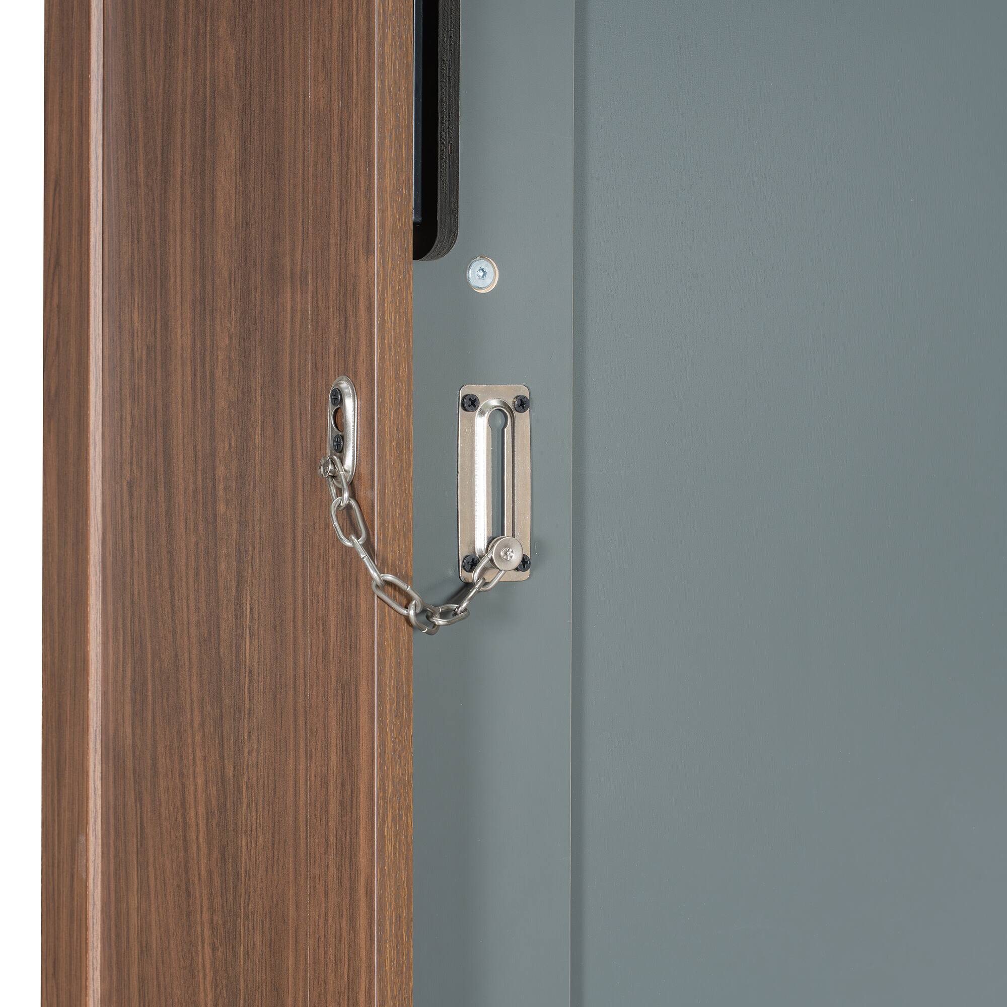 Alt View 5. Anysun - Full Size Murphy Bed with Foldable Desk – Space Saving Wall Bed - Brown.