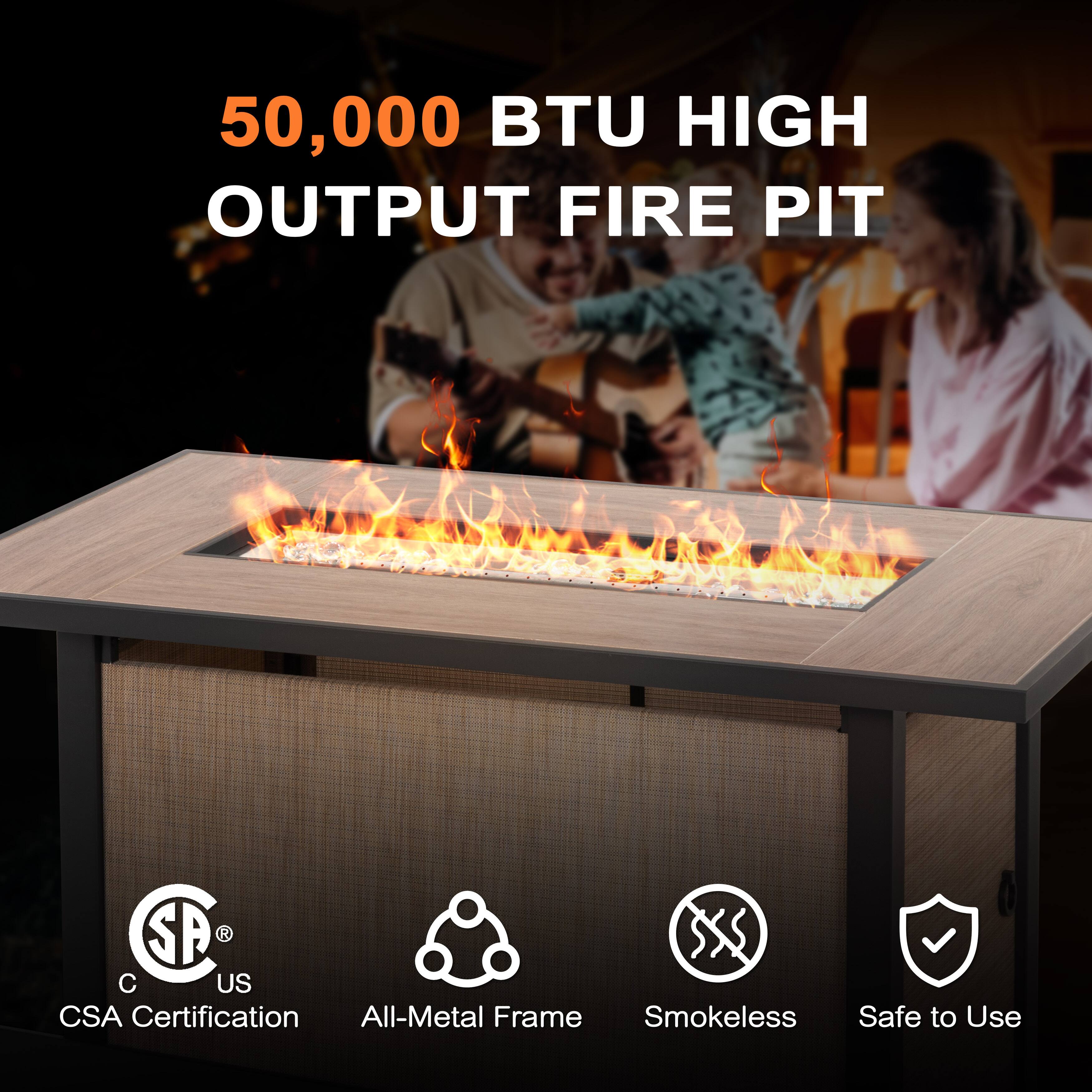 50,000 BTU HIGH OUTPUT FIRE PIT

- CSA Certification
- All-Metal Frame
- Smokeless
- Safe to Use