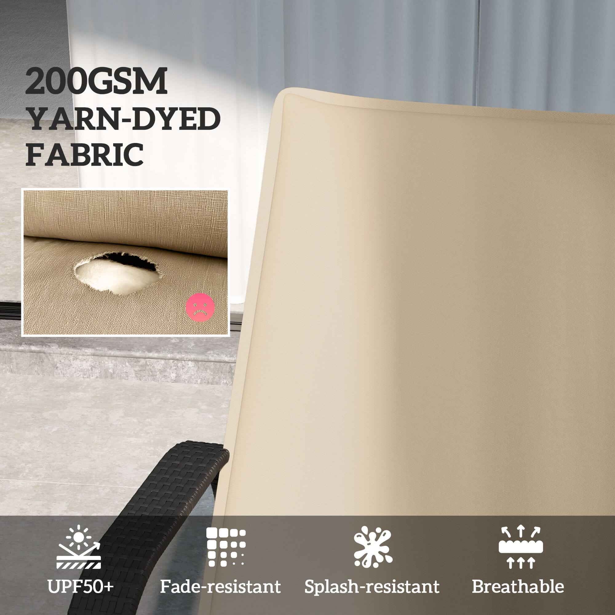 200GSM YARN-DYED FABRIC UPF50+ Fade-resistant Splash-resistant Breathable