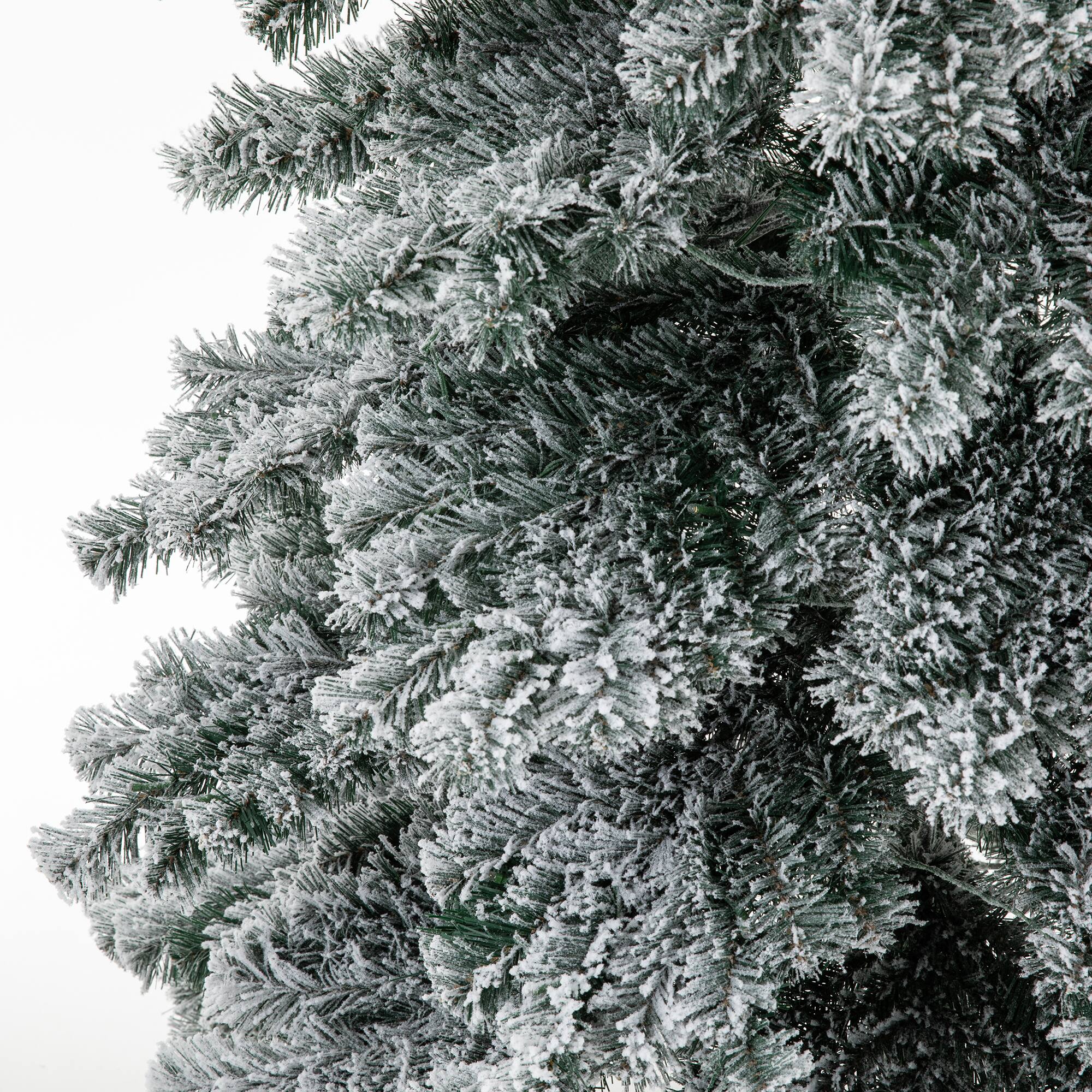 Alt View 10. Glitzhome - 15ft Pre-Lit Flocked Pencil Spruce Artificial Christmas Tree with 1400 Warm White Lights - White.