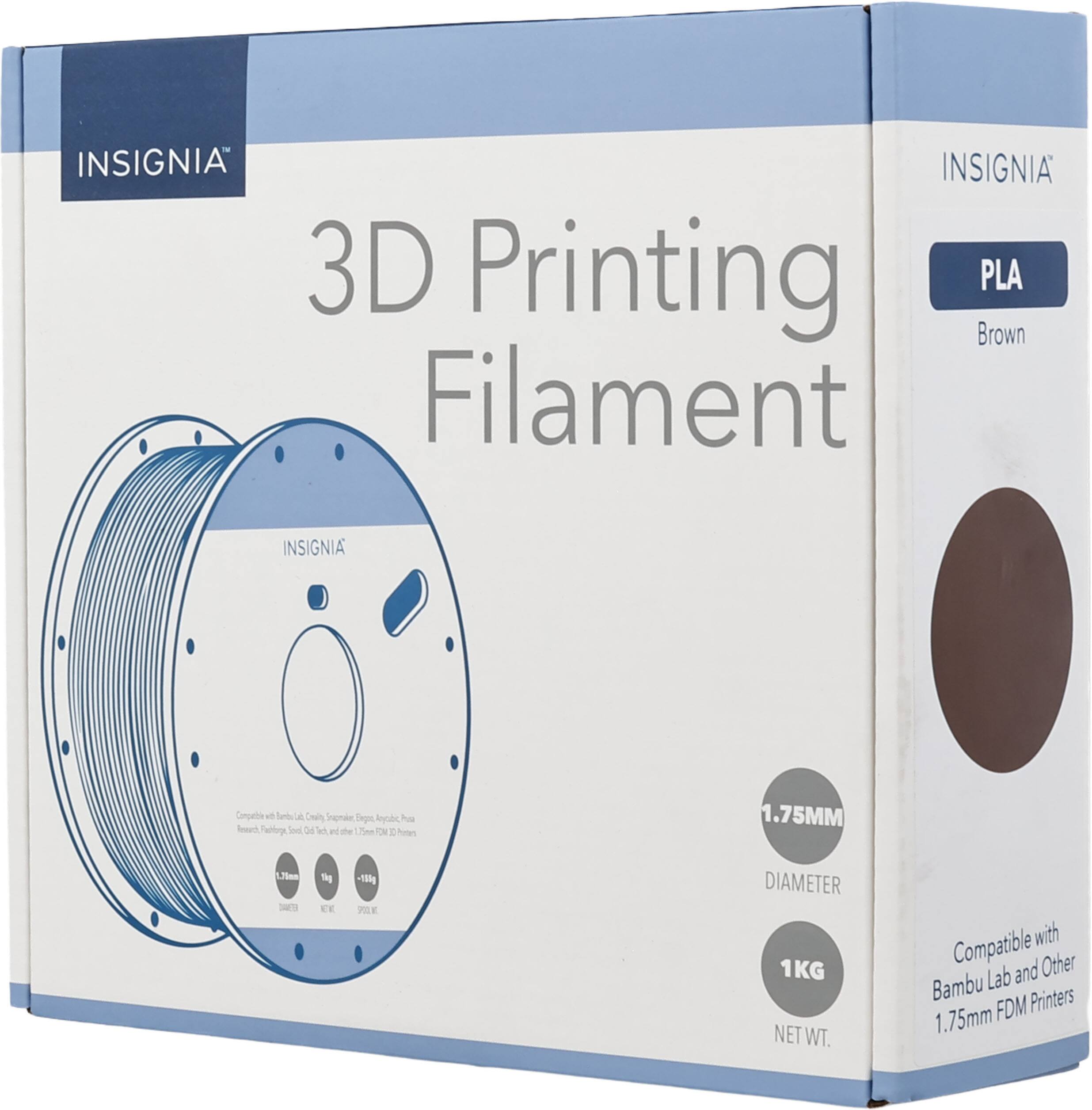 INSIGNIA 3D Printing PLA Brown Filament - 1.75MM 1KG NET WT. Compatible with Bambu Lab and Other 1.75mm FDM Printers