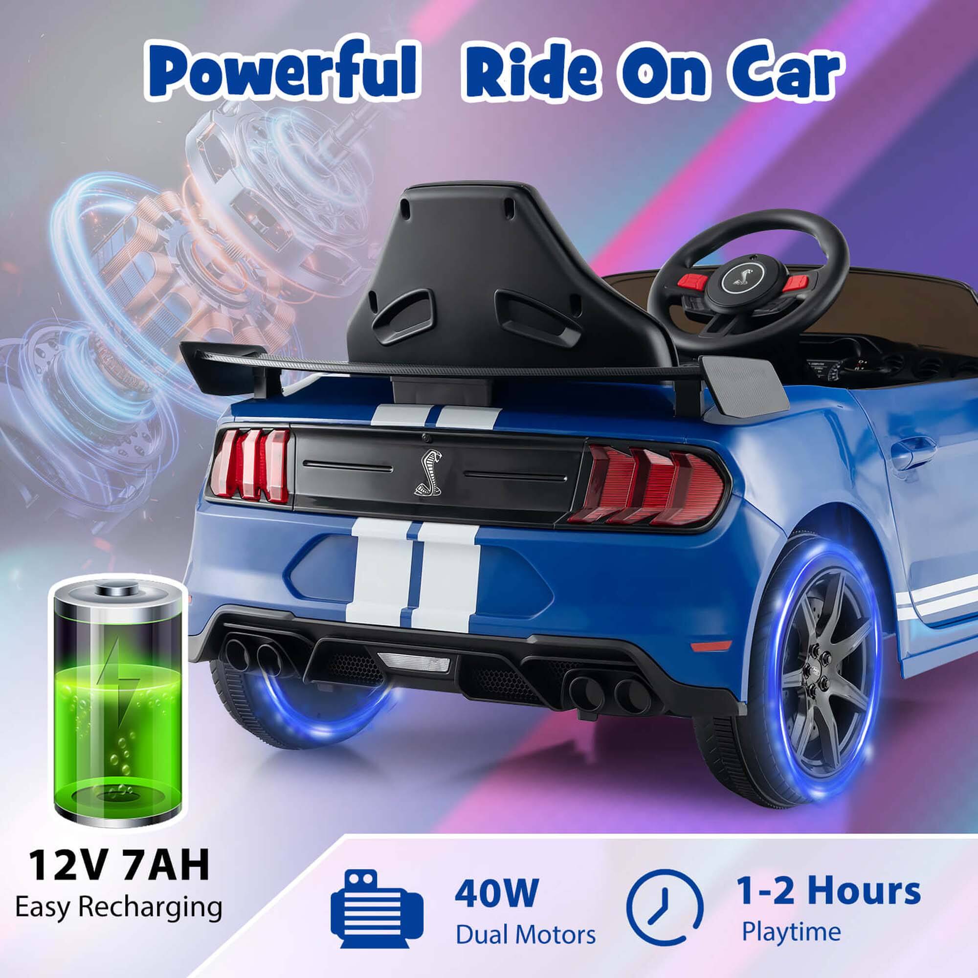 Powerful Ride On Car

12V 7AH Easy Recharging

40W Dual Motors

1-2 Hours Playtime