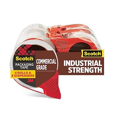 Scotch Commercial Industrial Packaging Tape  
Grade 4  
4 Rolls & 4 Dispensers  
3M