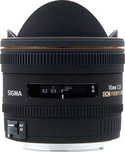Front Standard. Sigma - 10mm f/2.8 EX DC Fish-Eye Lens for Select Nikon and Fuji Digital SLR Cameras.